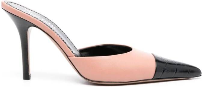Paris Texas 90mm two-tone mules Pink