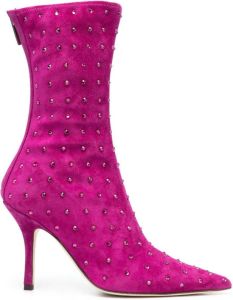 Paris Texas 95mm stud-detail suede boots Pink