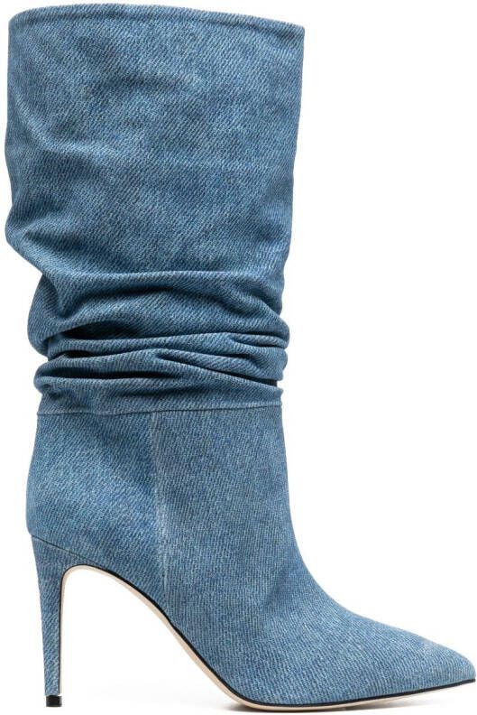 Paris Texas 98mm pointed-toe denim boots Blue