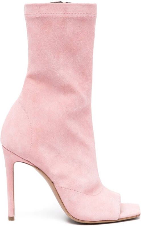 Paris Texas Amanda 105mm suede ankle boots Pink