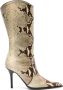 Paris Texas Ashley 95mm snakeskin-effect boots Yellow - Thumbnail 1