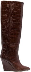 Paris Texas croco-embossed 95mm boots Brown