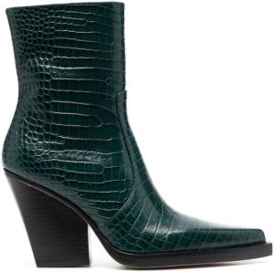 Paris Texas crocodile-effect 110mm boots Green