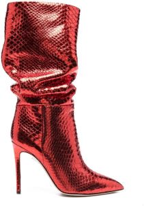 Paris Texas crocodile-effect 110mm boots Red