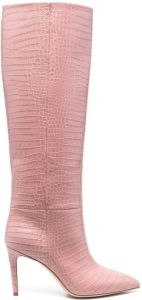 Paris Texas crocodile-embossed 95mm boots Pink