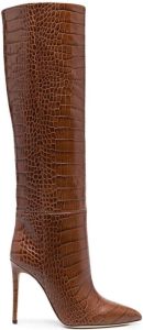 Paris Texas crocodile-embossed leather boots Brown