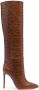 Paris Texas crocodile-embossed leather boots Brown - Thumbnail 1
