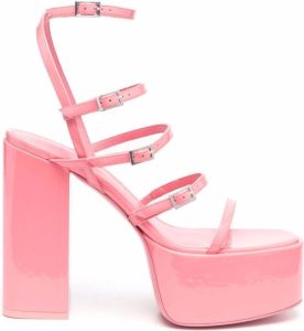 Paris Texas high-shine 140mm platform sandals Pink