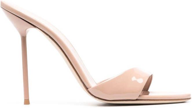 Paris Texas high stiletto leather mules Neutrals