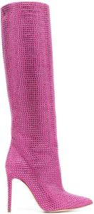 Paris Texas Holly 110mm crystal-embellished boots Pink