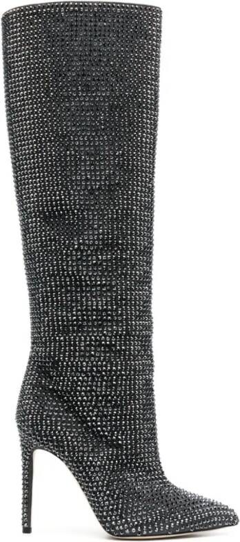 Paris Texas Holly 115mm crystal-embellished boots Black