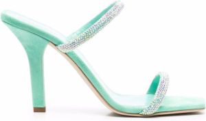 Paris Texas Holly Linda 100mm embellished mules Green