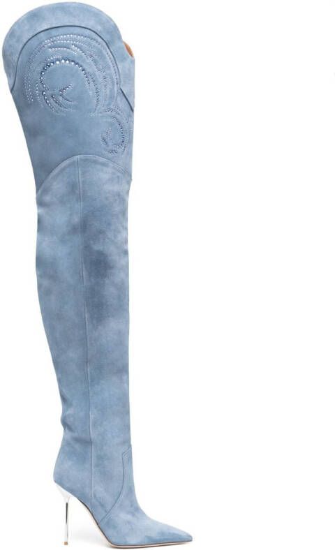 Paris Texas Holly Paloma over-the-knee boots Blue