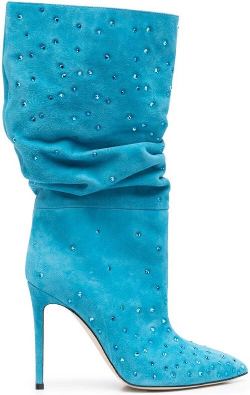 Paris Texas Holly slouchy studded 105mm stiletto boot Blue