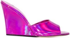 Paris Texas iridescent wedge mules Pink