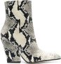Paris Texas Jane 10mm snakeskin-print ankle boots Black - Thumbnail 1