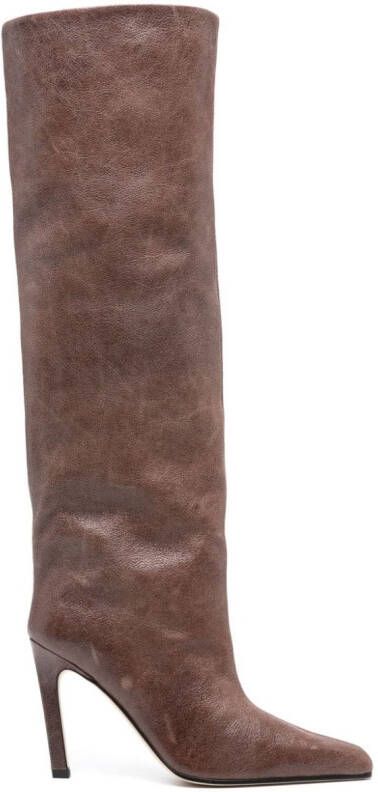 Paris Texas Jude 100mm knee-high leather boots Brown