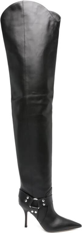Paris Texas June 105mm leather boots Black