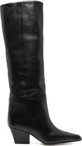 Paris Texas knee-high leather boots Black