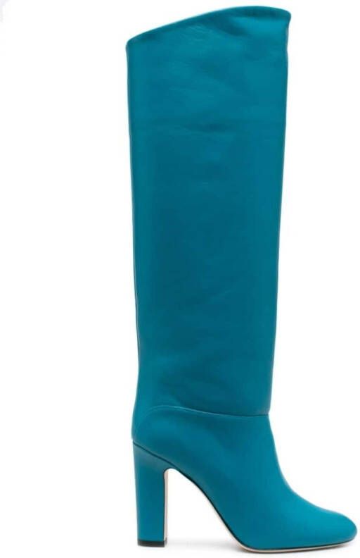 Paris Texas knee-length 100mm leather boots Blue