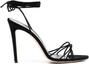 Paris Texas lace-up heeled sandals Black