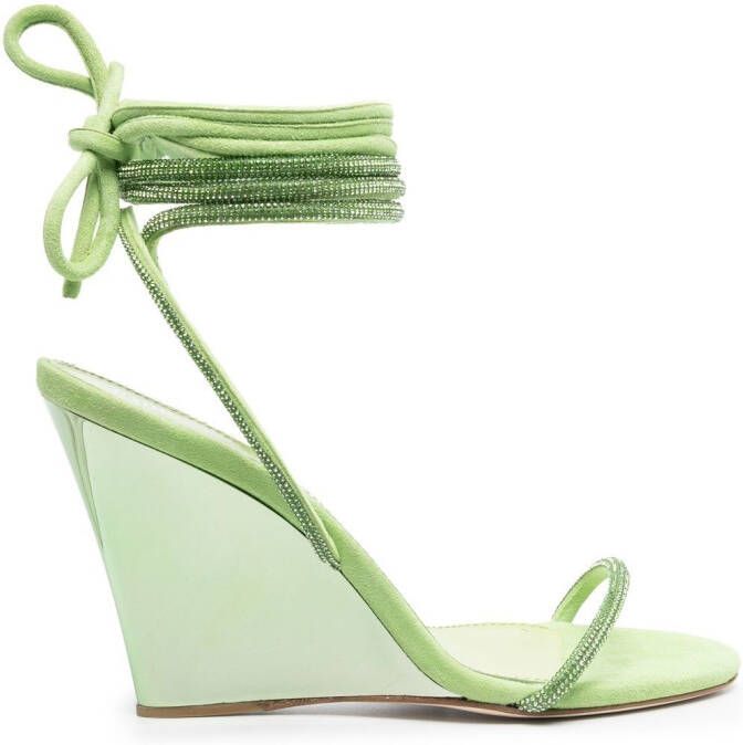 Paris Texas lace-up sandals Green