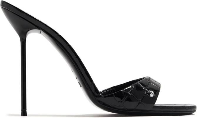 Paris Texas Lidia 105mm crocodile-effect sandals Black