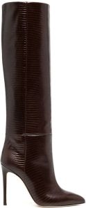 Paris Texas lizard-effect 105mm knee boots Brown