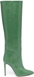 Paris Texas lizard-effect 105mm knee boots Green