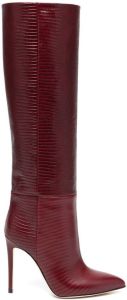 Paris Texas lizard-effect 105mm knee boots Red