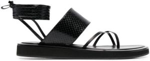 Paris Texas lizard-effect leather sandals Black