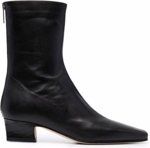 Paris Texas low-heel leather ankle boots Black