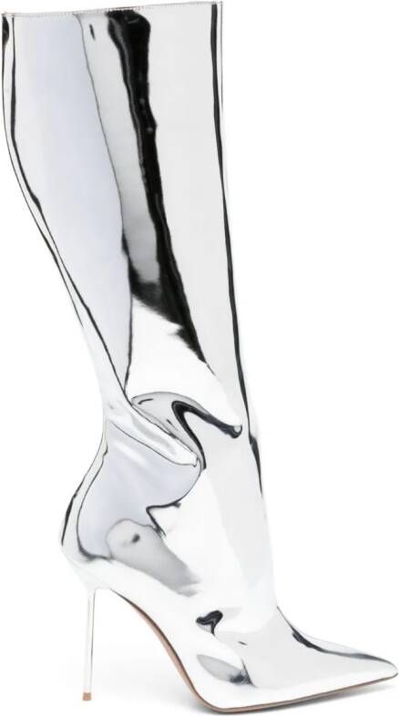 Paris Texas Lydia 106mm mirrored boots Silver