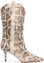 Paris Texas Paloma python-print western-panelled boots Neutrals - Thumbnail 1