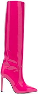 Paris Texas patent-finish 105mm knee boots Pink