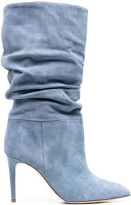Paris Texas pointed 80mm suede boots Blue