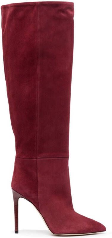 Paris Texas 105mm pointed-toe suede boots Red