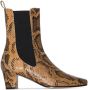 Paris Texas python-print 50mm ankle boots Brown - Thumbnail 1