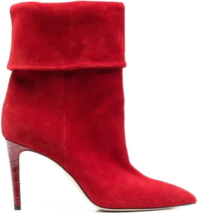 Paris Texas Reverse slouchy 80mm ankle boots Red