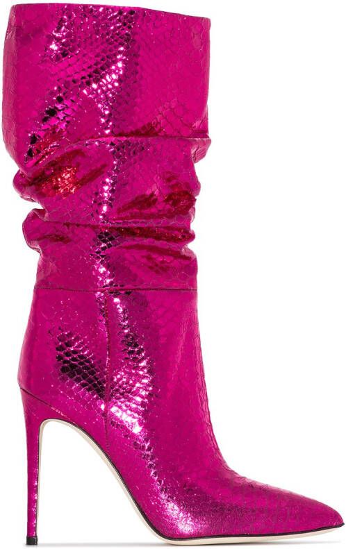 Paris Texas slouchy-design 105mm leather boots Pink