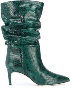 Paris Texas snake effect ankle boots Green
