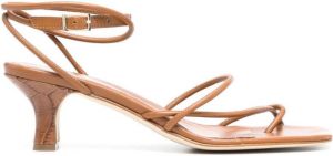 Paris Texas square-toe leather sandals Brown