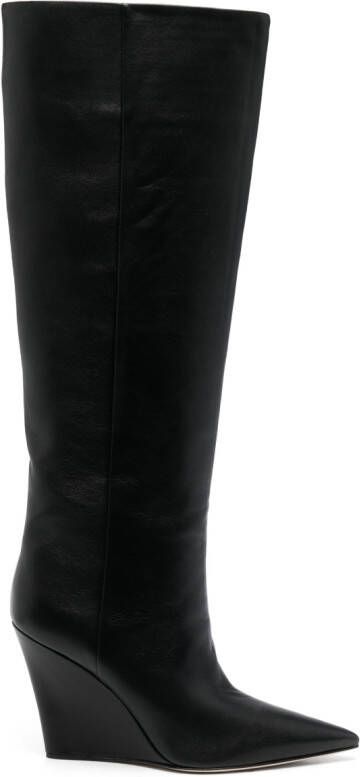 Paris Texas Wanda 100mm wedge boots Black