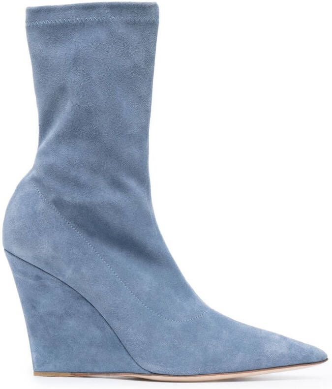 Paris Texas Wanda 95mm ankle boots Blue