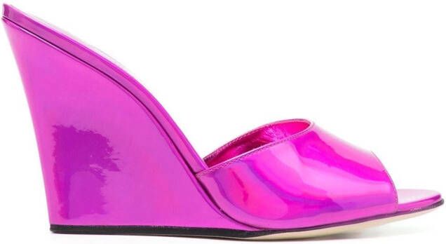 Paris Texas wedge heel 100mm mules Pink