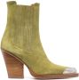 Paris Texas Western-style 100mm suede boots Green - Thumbnail 1