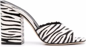 Paris Texas zebra-print 100mm heel pumps White