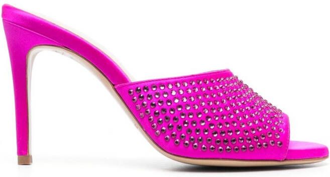 P.A.R.O.S.H. 110mm crystal-embellished mules Pink