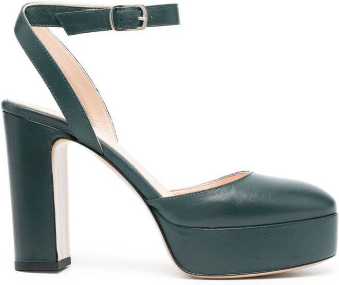 P.A.R.O.S.H. 115mm heeled leather pumps Green