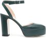 P.A.R.O.S.H. 115mm heeled leather pumps Green - Thumbnail 1